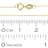 14K Gold Shiny, Double Cut 0.65mm Oval Link Cable Chain
