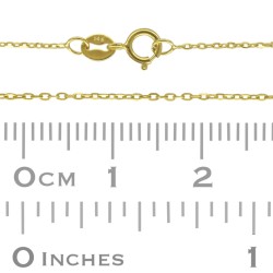 14K Gold Flat/Shiny 0.8mm Oval Link Cable Chain