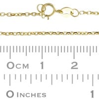 14K Gold Shiny, Double Cut 1.3mm Oval Link Cable Chain
