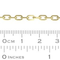 14K Gold Rounded Rectangle Link Lightweight Cable Chain