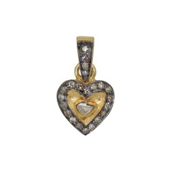 11mm Sterling Silver Heart Charm(Dia0.51Ct)