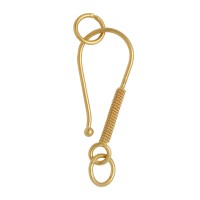 28mm 18K Gold Handmade Bali Style Twisted Coil Hook and Eye Clasp