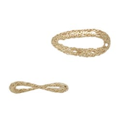 14K Gold Oval Flat Mesh Connector Link