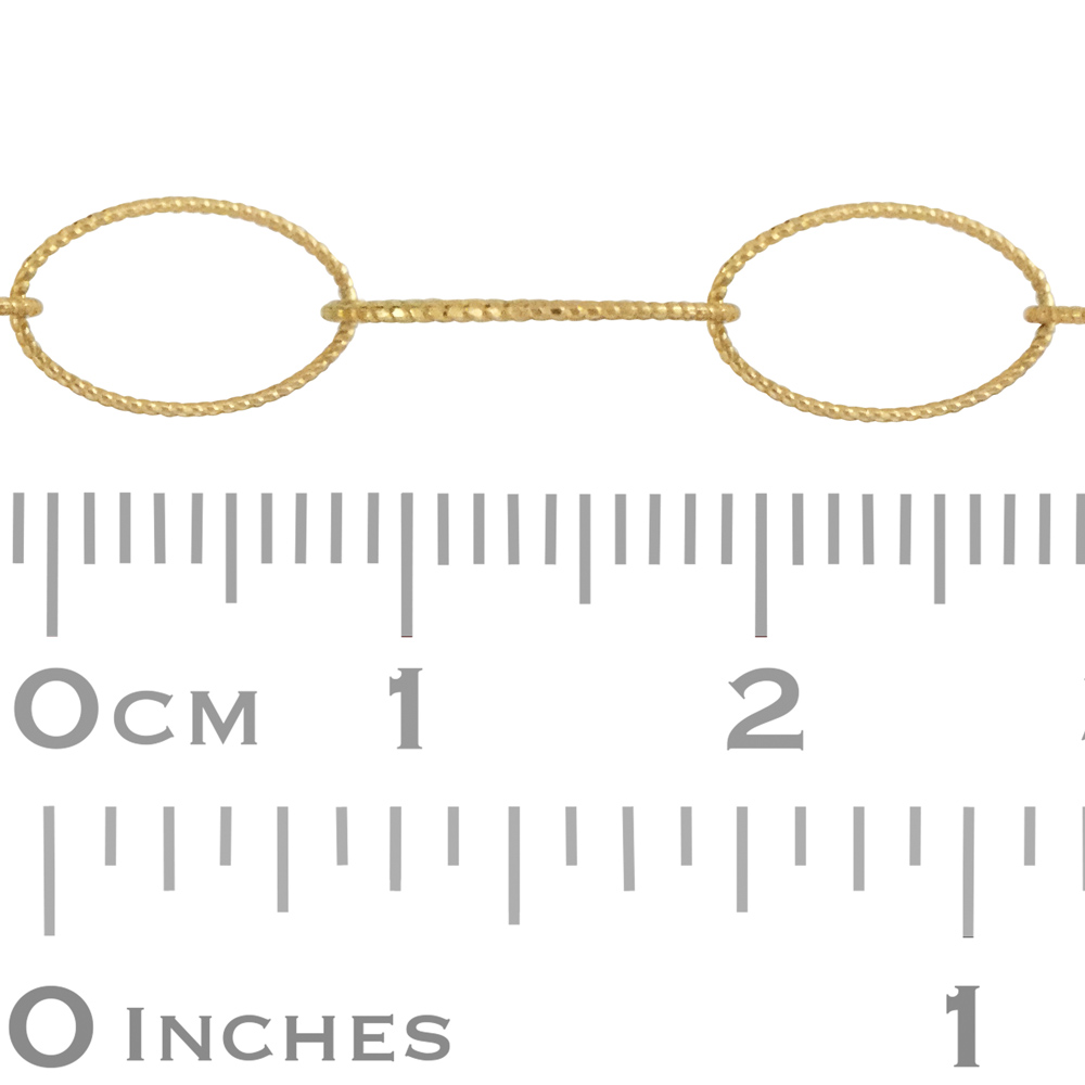 14K Gold Yellow 5.5mm Ultra Thin Twisted Oval Chain