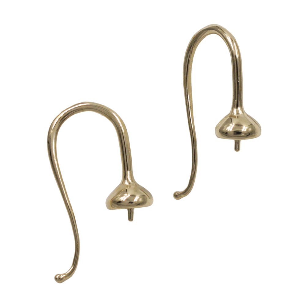 20x12mm 5mm Cap 14K Gold Pearl Cup Earwire