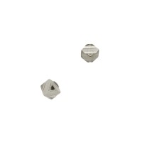 4mm White 14K Gold Cube Bead with Stripes, Corner Drilled