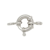 8mm White 2mm 14K Gold Large Spring Ring Clasp
