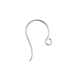 14K Gold White 8.5x15mm Plain Fish Hook Earwire Earring
