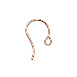 14K Gold Rose 8.5x15mm Plain Fish Hook Earwire Earring