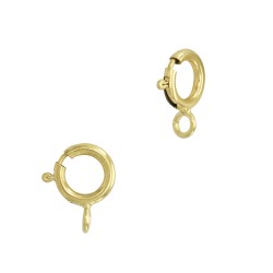 10K Gold Yellow 5.5mm Spring Ring Clasp With Attached Jump Ring