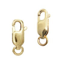 14K Gold Oval With Open Jump Ring Trigger Lobster Clasp
