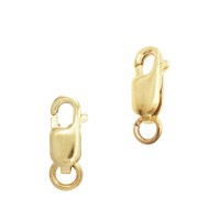 18K Gold Oval With Open Jump Ring Trigger Lobster Clasp