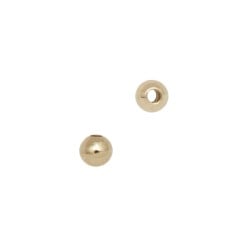 18K Gold Round Ball Completely Smooth, Seamless Bead with No Stones