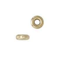 14K Gold Roundel Smooth Bead with No Stones