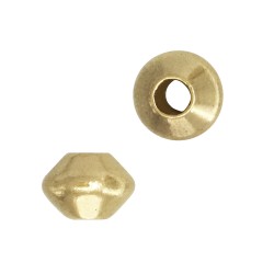 18K Gold Bicone Smooth Saucer Beads