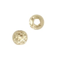 18K Gold Round Ball Faceted, Angular Sparkle Bead with No Stones