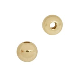 10K Gold Round Ball Completely Smooth, Seamless Bead with No Stones