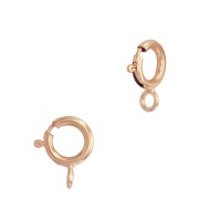 Gold Filled Rose 5.5mm Spring Ring Clasp With Attached Jump Ring