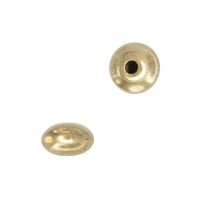 14K Gold Rounded Smooth Saucer Beads