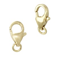 18K Gold Pear Shaped With Open Jump Ring Trigger Lobster Clasp
