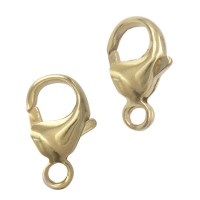 14K Gold Pear Shaped With Fixed, Closed Jump Ring Trigger Lobster Clasp