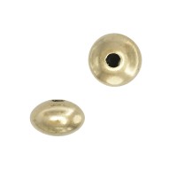14K Gold Rounded Smooth Saucer Beads