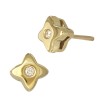 4 Point Star 14K Gold 0.03 Carat Diamond Stud Earring with Diamond in Bezel Setting