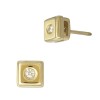 Square 14K Gold 0.03 Carat Diamond Stud Earring with Diamond in Bezel Setting