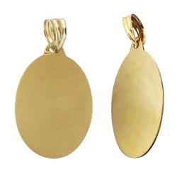 14K Gold Oval With Bail Blank Charm/Pendant for Stamping and Engraving