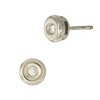 Round 14K Gold 4.7mm Stud Earring with Diamond in Bezel Setting