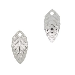 13x6.3mm Sterling Silver Curved Leaf Charm