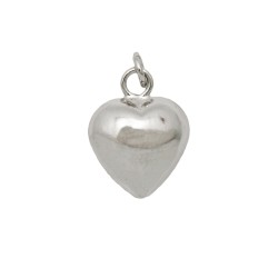 10.5mm Sterling Silver Puffed Heart Charm
