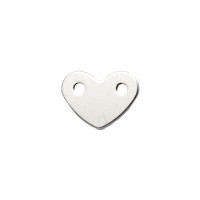 10x7.2mm Sterling Silver Heart with 2 Holes