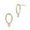 Oval Gold Filled Yellow Loop Stud Earring with Jump Ring
