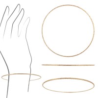 Gold Filled Hammered Rose Thin Slide-On Wire Bangle Bracelet