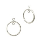 Circle Shaped Smooth, Round Sterling Silver Geometric Connector for Dangling and More