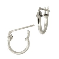 Round Tube Sterling Silver 1.25mm Thick Round Click Hoop Earring