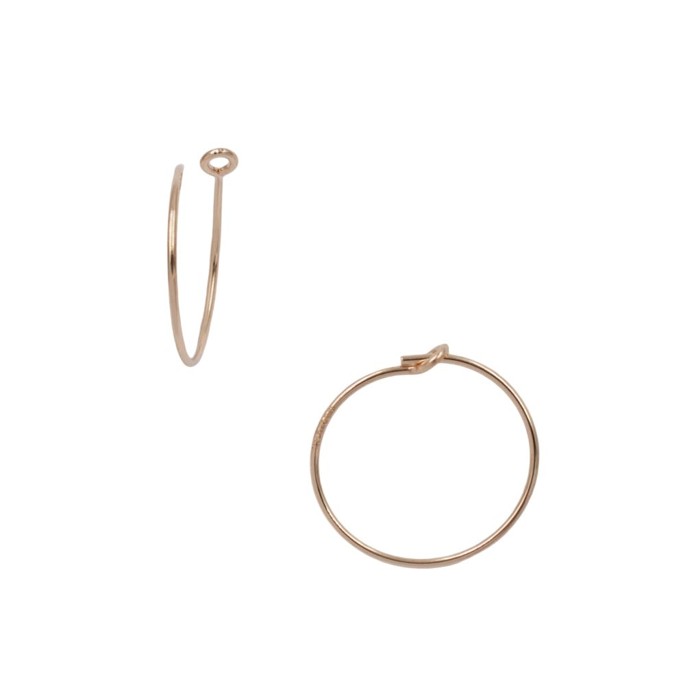 Gold Filled Yellow 15mm Wire Beading Hoop Earring