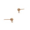 14K Gold Rose 3.0mm Round Ball Earring Stud