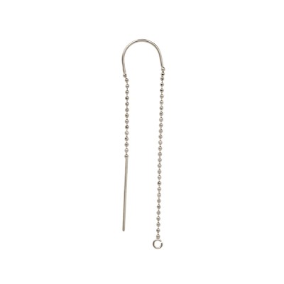 14K Gold White Double Sided Chain Chain U-Threader Dangling Earwire