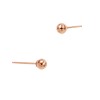 14K Gold Rose 4.0mm Round Ball Earring Stud