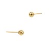 14K Gold Yellow 4.0mm Round Ball Earring Stud