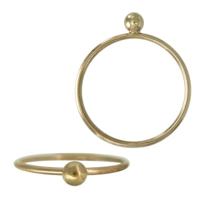 Gold Filled Yellow Smooth Stacking Ring with Ball