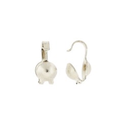 Base Metal White 3.5x8mm Clam Shell with Hook