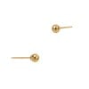 14K Gold Yellow 3.0mm Round Ball Earring Stud