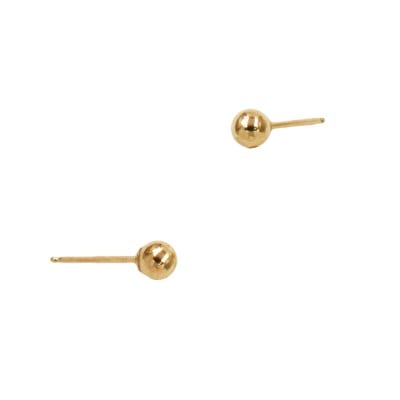Gold Filled Yellow 3.0mm Round Ball Earring Stud