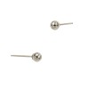 14K Gold White 4.0mm Round Ball Earring Stud