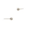 14K Gold White 3.0mm Round Ball Earring Stud