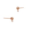 14K Gold Rose 4.0mm Round Ball Earring Stud