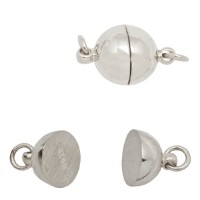8mm Sterling Silver Smooth Round Ball Magnet Clasp